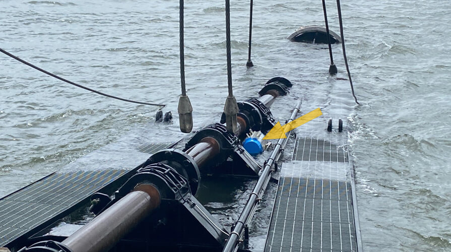Der installierte Argtun-Aktuator im salzigen Meerwasser