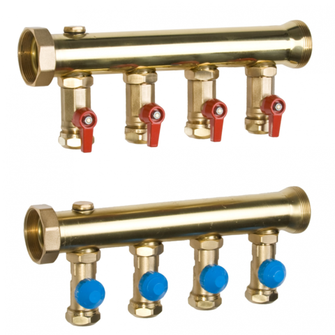 Large industrial manifold from Watts made of brass with accessories