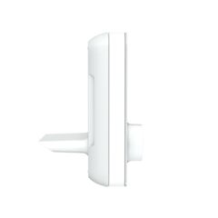 Programmable wireless room thermostat BT-DP03-RF, side view with tabletop stand