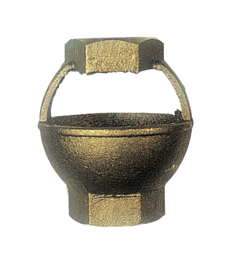 Front view of an exposed drain funnel for safety and thermal drain valves