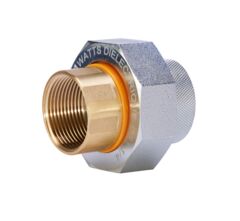 Dielectric unition ISO-RID VA-MS, FF connections, stainless steel brass, angle view