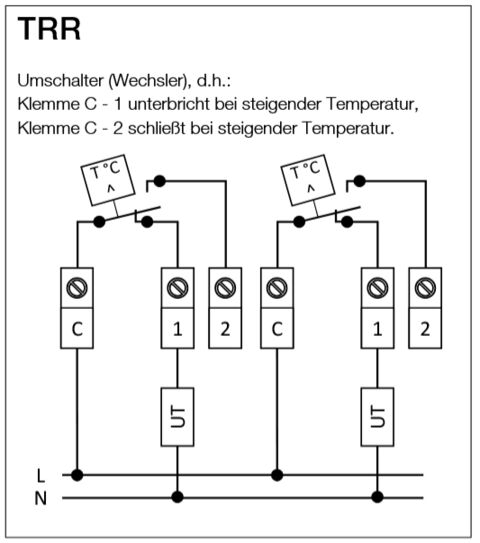 Schaltplan von Kesseldoppelthermostat TRR100